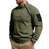 Men's Casual Loose Fit Warm Full-Zip Sweatshirt with Stand Collar and Two-Way Zipper for Hiking and Outdoor Activities