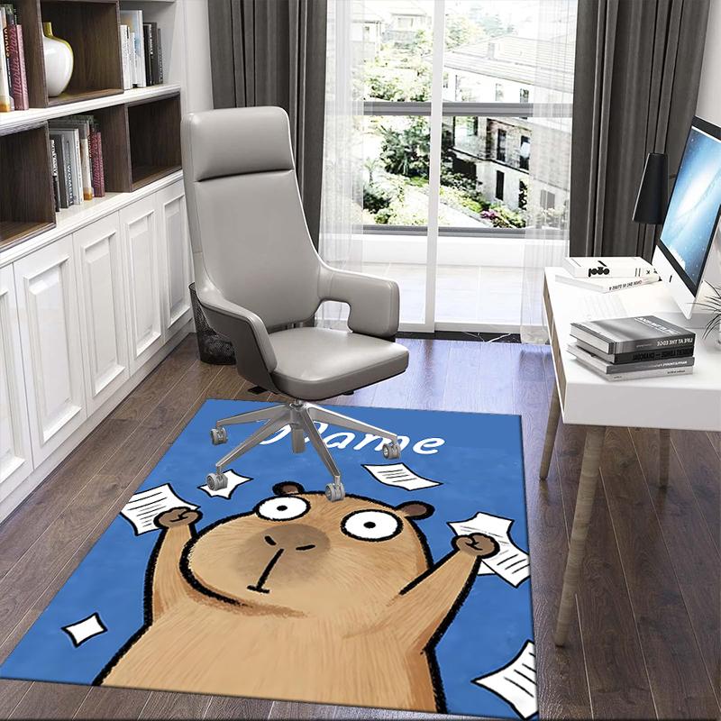 1PC Custom Name Groundhog Day Celebration Theme Floor Mat Ideal for Living Room, Game Rooms, Office, Bedroom,Floor Mat Playful Design