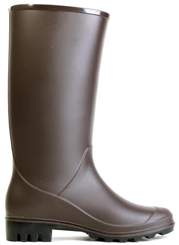 Montfreur LB8121 Women's Brown Rain Boots, Sizes 24.5cm-25.0cm