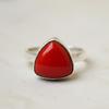 Dreieckform Roter Karneol Statement Ring, 925 Sterling Silber Schmuck, Handgefertigter Minimalistischer Boho Ring