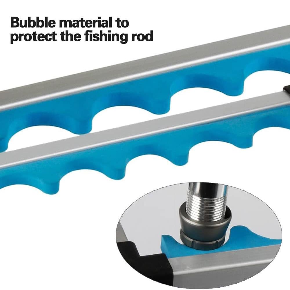 Upgraded 12 Slots Fishing Rod Rack Holder Aluminum Alloy Trekking Poles Bracket Display Stand Organizer Tackle Support Mount