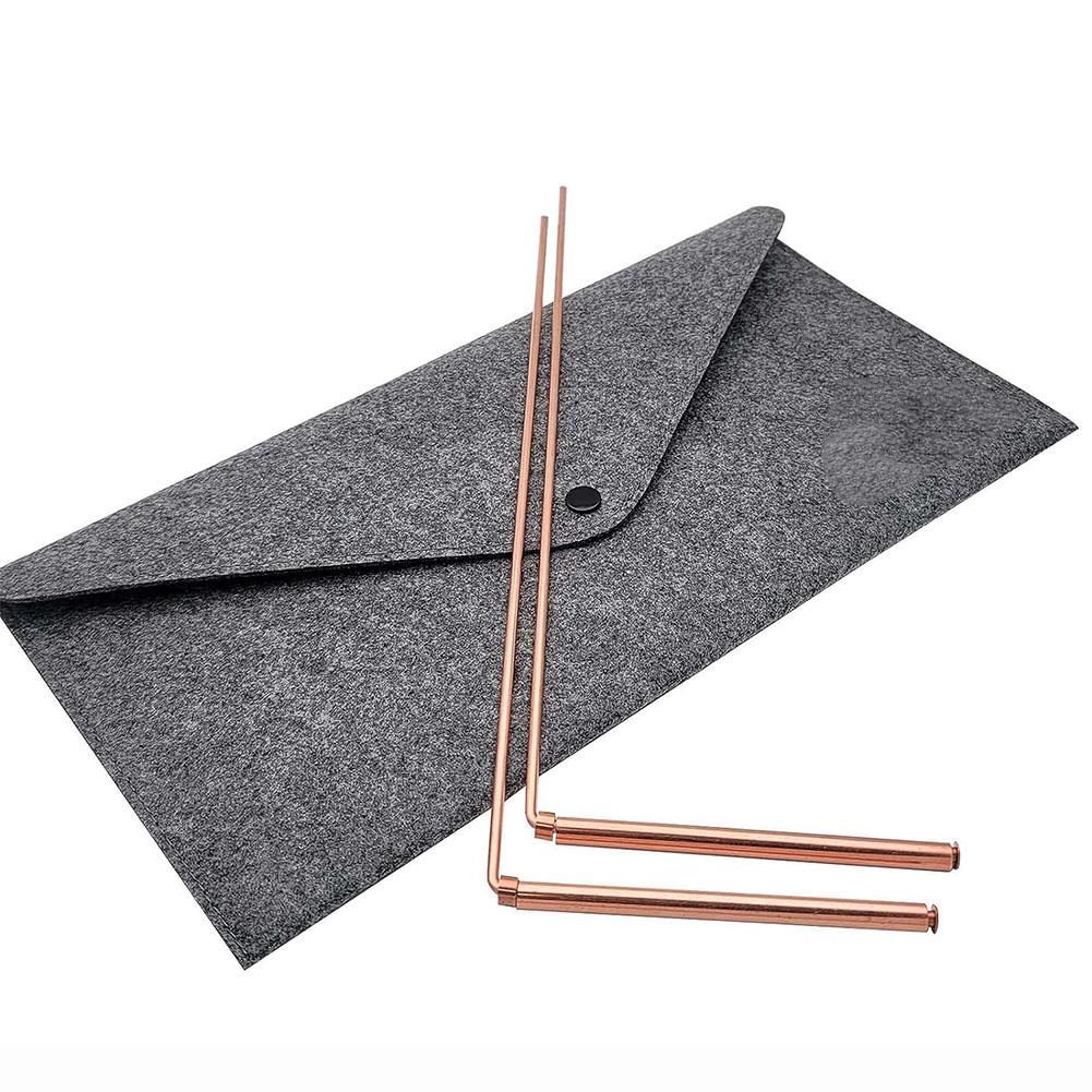 

2pcs Pure Copper Metal Detector Rod Flexible Water Witching Portable Dragon Seeking Detachable Tool Dowsing Rod Not Included Bag
