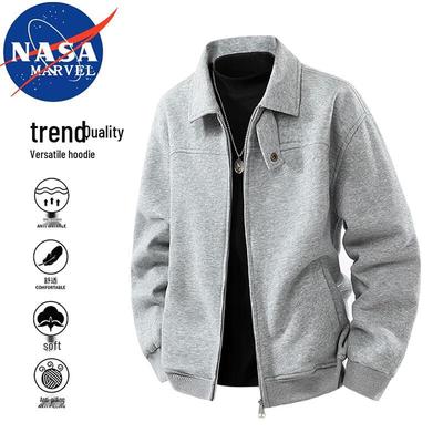 NASA MARVEL Men's Polo Collar Cardigan Jacket