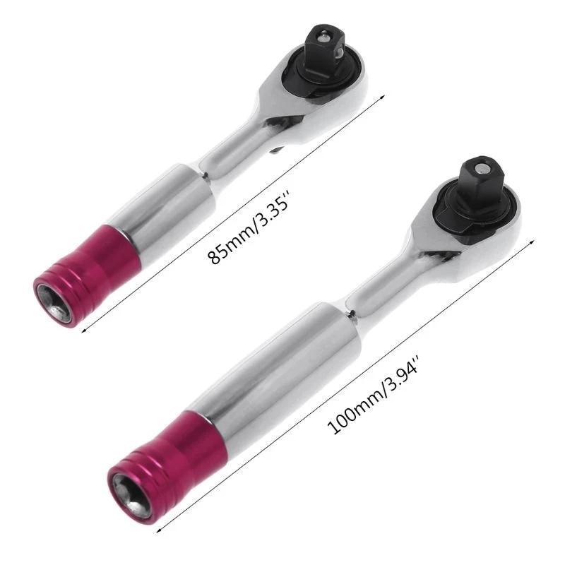 1/4" Mini-Drehmoment-Ratsche 85mm/100mm Steckschlüssel Reparaturwerkzeug für Fahrzeug Fahrrad Bike
