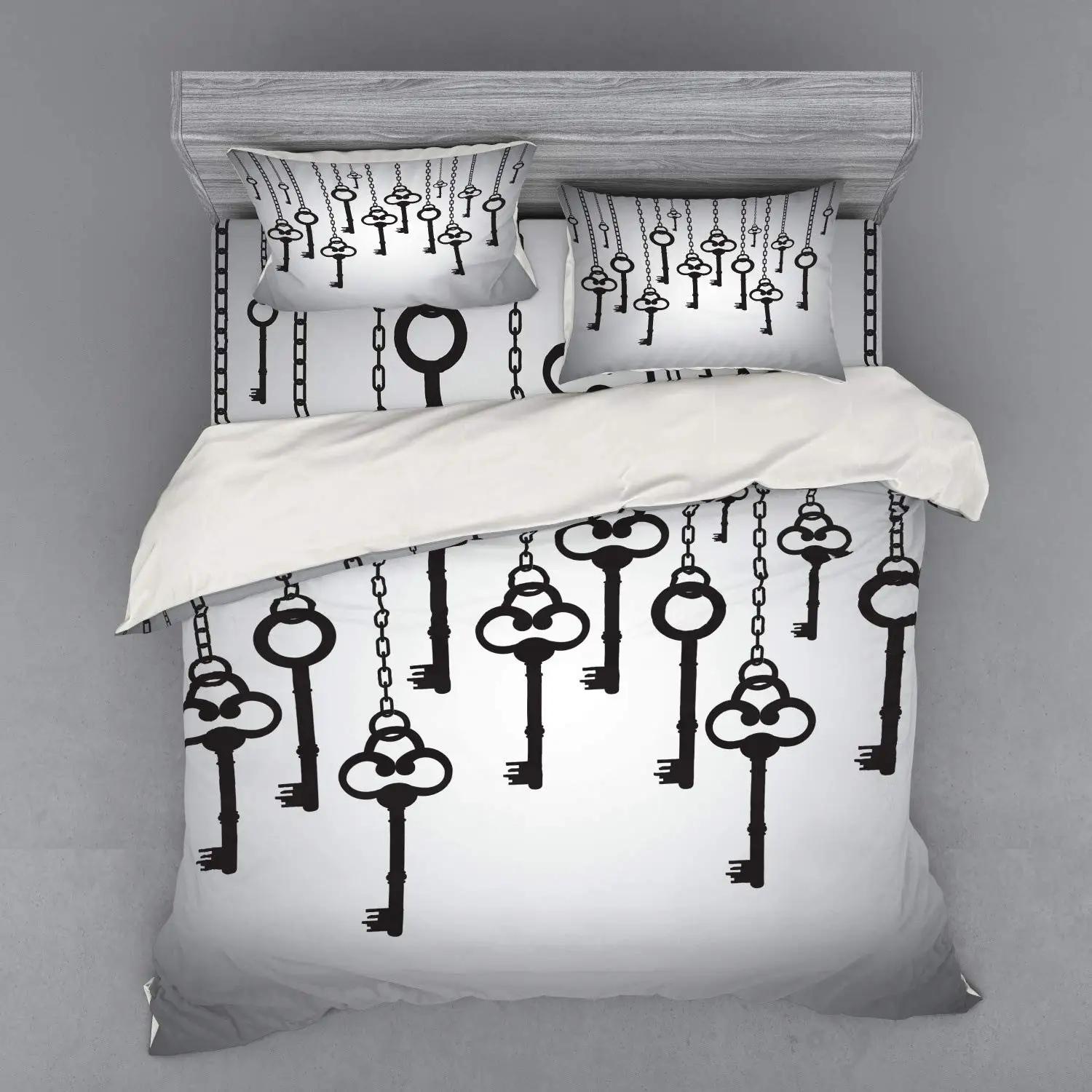 

Key Duvet Cover Sets For Teens Adults Queen Quilt Covers Lightweight Down Bedroom Decor 2 Pillowcases 1 Duvet Cover No Comforter EU Single(135x200cm)