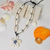 JMXD-Fashion Exaggerated Necklace Shell Pendant Summer Vacation Necklace Women's Beach Wind Handmade Shell Woven Necklace
