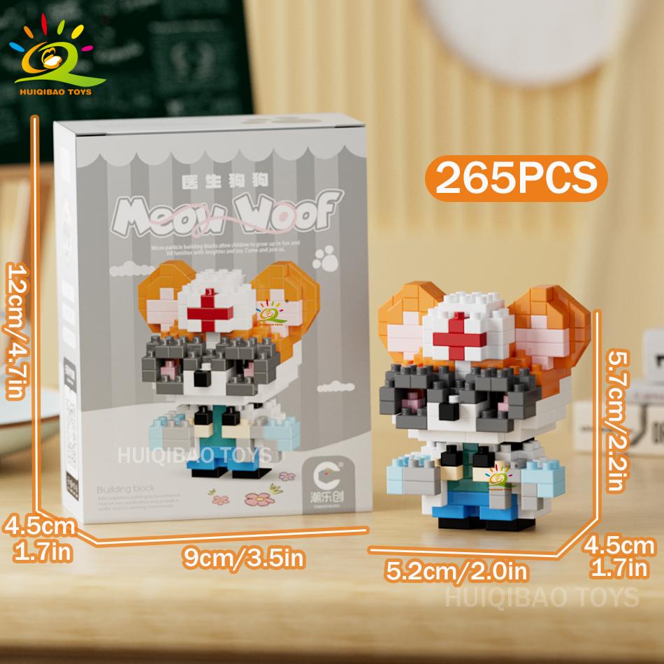 MINI Working Cat Pet Dog Micro Model Building Block Set Kids City Cartoon Animal Diamond Bricks Educational Toys Adult