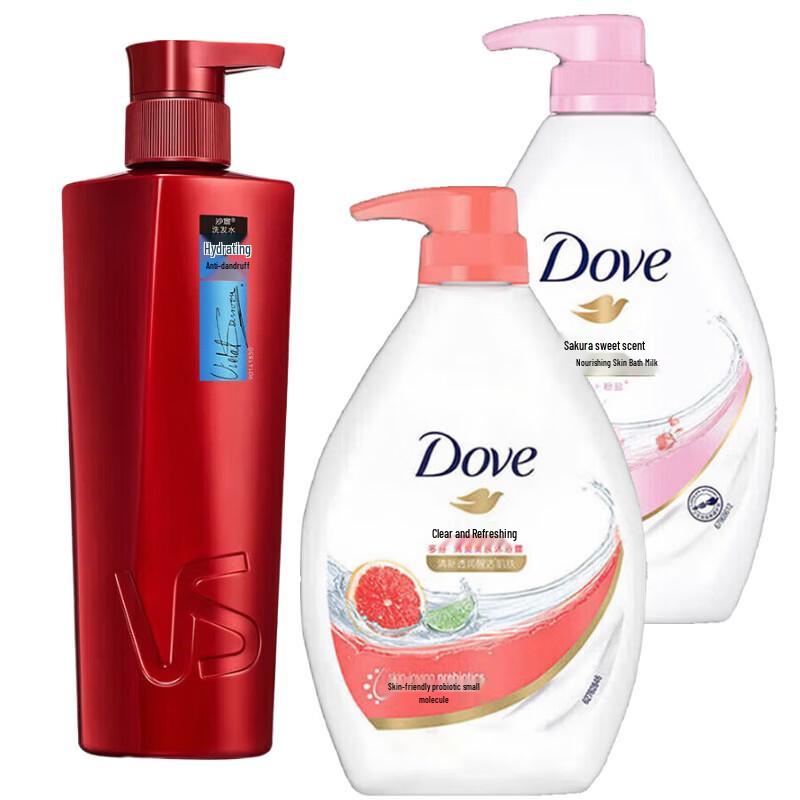 

Dove Revitalizing & Cherry Blossom Shower Gel + Anti-Dandruff Shampoo Set