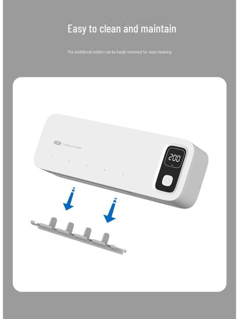 Intelligent UV Tandborststerilisator med Plug-Free Förvaring & Snabb Lufttorkningshållare