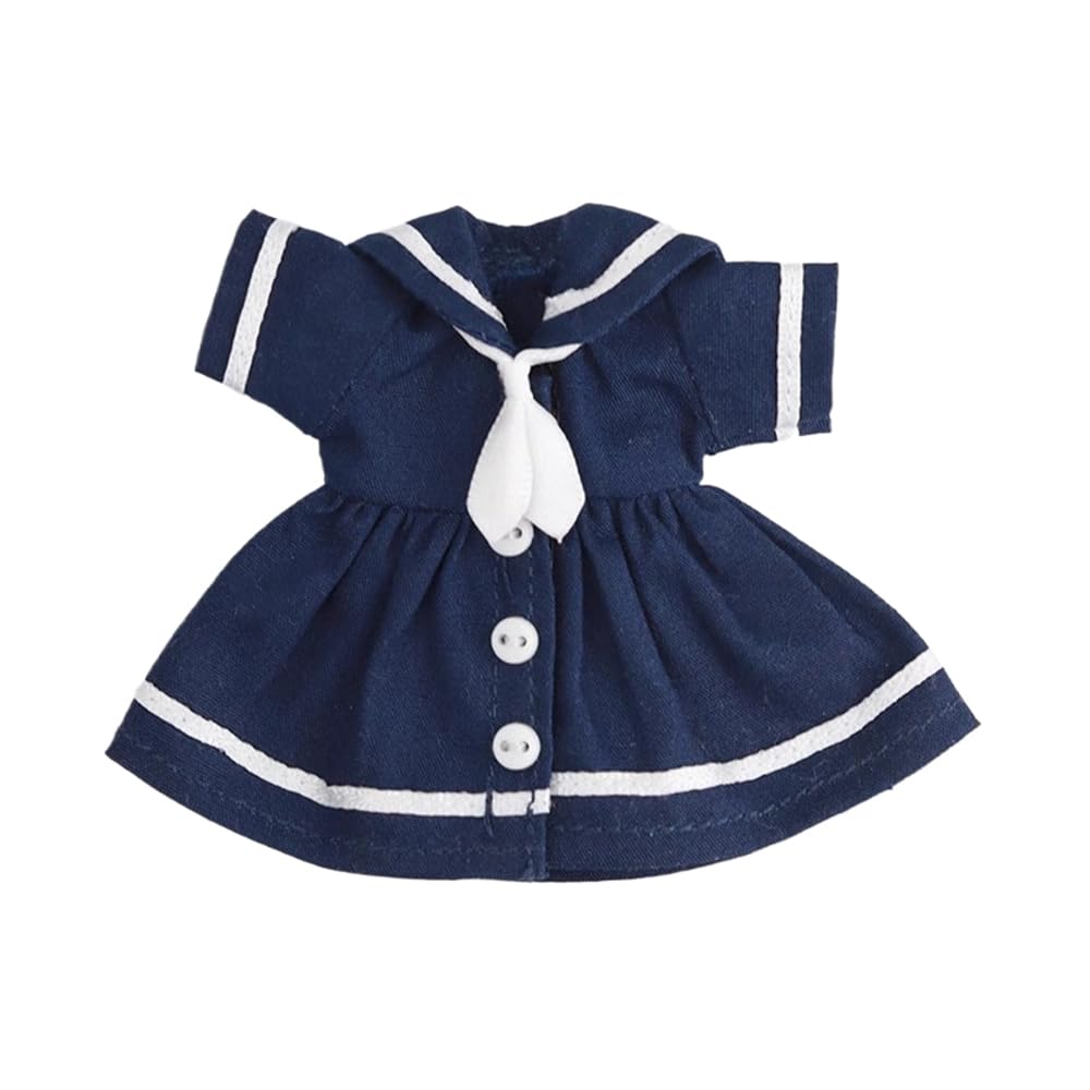 

Obitsu 11 OB11 Size Outfit for Obitsu Doll 11cm Body, Sailor Uniform Dress, Short Sleeves, Cute, Simple, 4 Colors (Navy Blue)