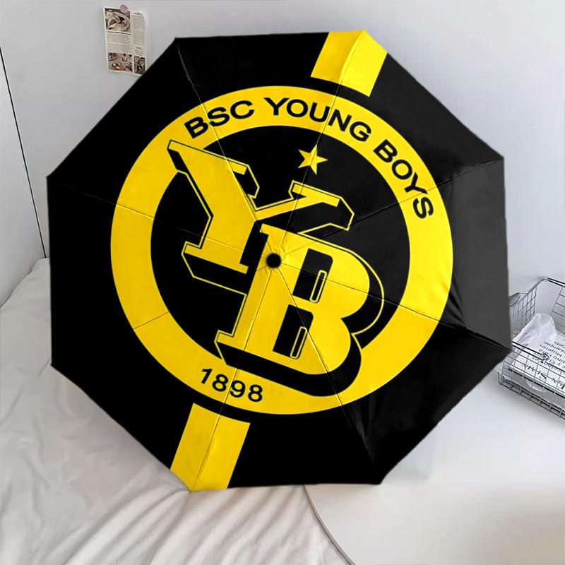 

1 шт. Автоматический складной зонт - Узор BSC Young, Портативный и складной дизайн с 8 спицами, Рождественские и Подарок на День Рождения разноцветный