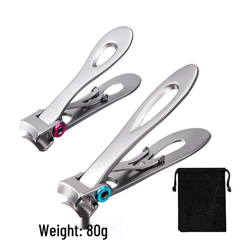 Large Anti-Splash Stainless Steel Nail Clippers - Manicure Set for Thick Toenails