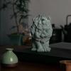 Rui-Tier, Glücksbringer-Kirin-Statuette im chinesischen Stil, Kunstskulptur aus grünem Sandstein, für Zuhause, Büro, Aquarium, Feng-Shui-Dekoration