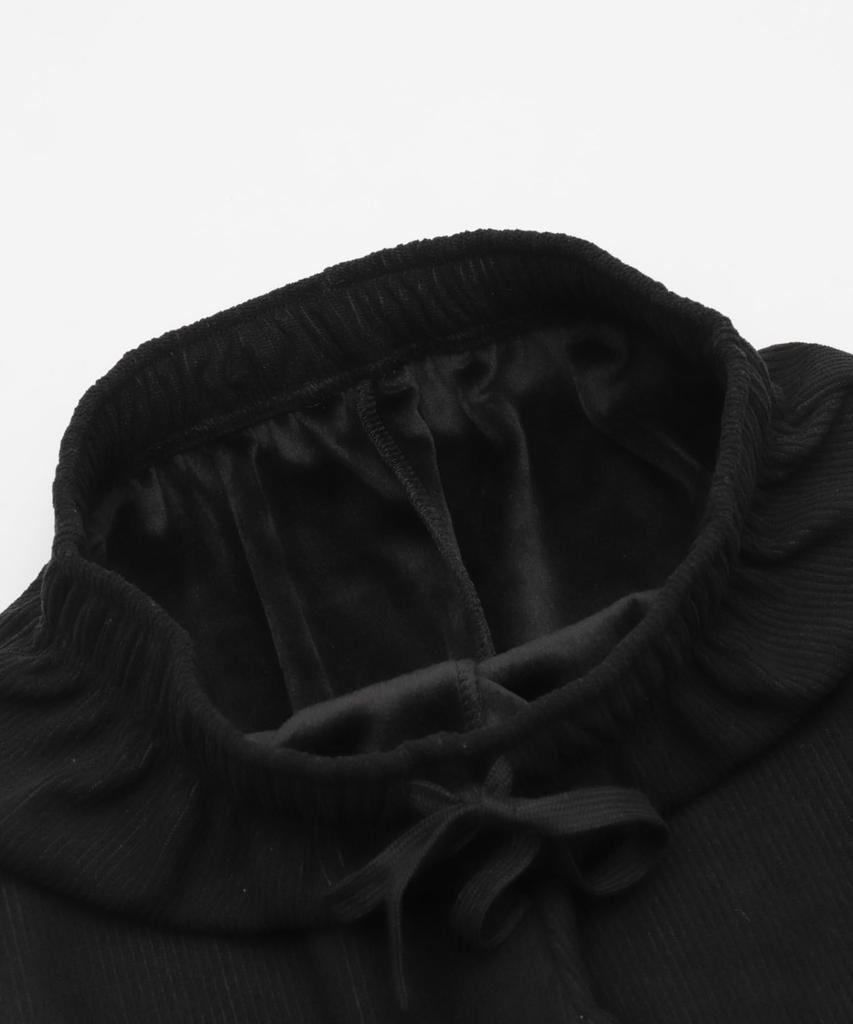 WEGO Easy Warm Perfect for Fall and Size Black Wide-leg Velvet-Lined Pants, Pants, Winter, Gift, Casual, Women's, L,