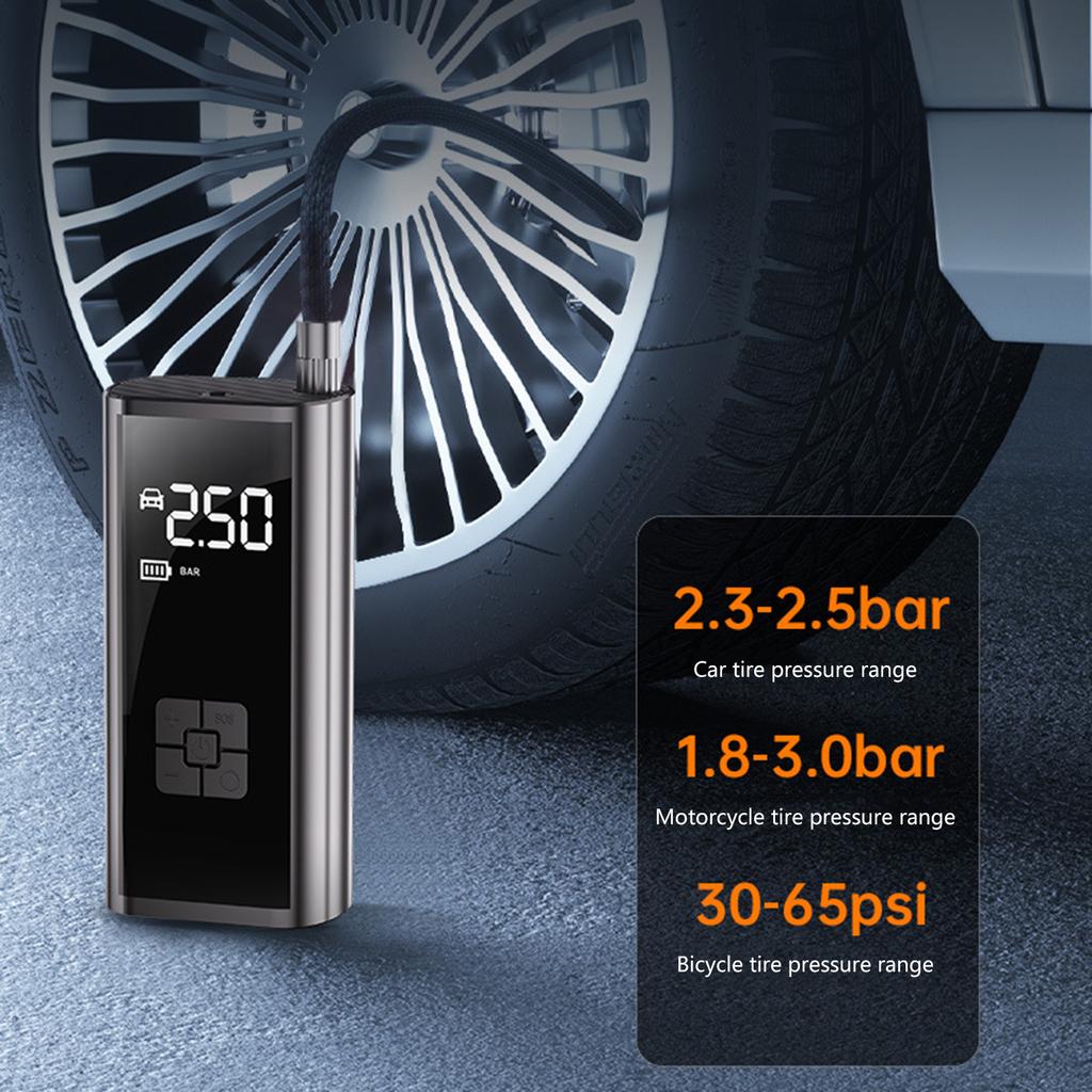 Battery Power Tyre Inflator Air Compressor Handheld Electric Digital Tire Inflator with LED Light Tire Pump