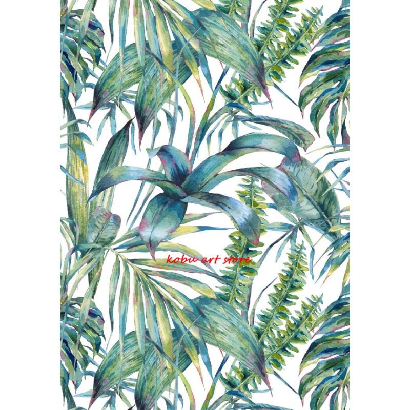 Tropische Palmblatt Blätter Poster Aquarell Botanisch Farn Monstera Druck Leinwand Malerei Wandkunst Bild für Zimmer Heimdekor