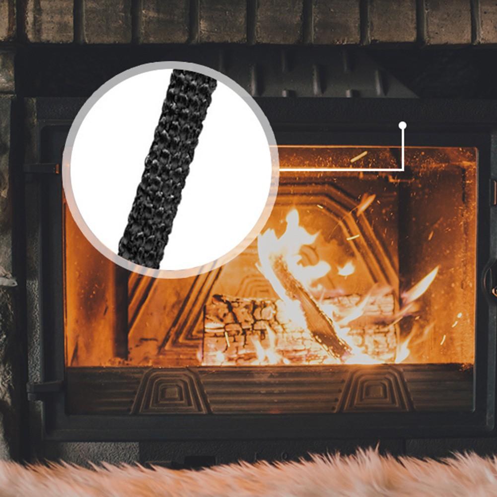 Durable Stove Fire Rope, 10mm Wide X 2mm, Self Adhesive Glass Seal, Excellent Thermal Stability, Fiberglass Material