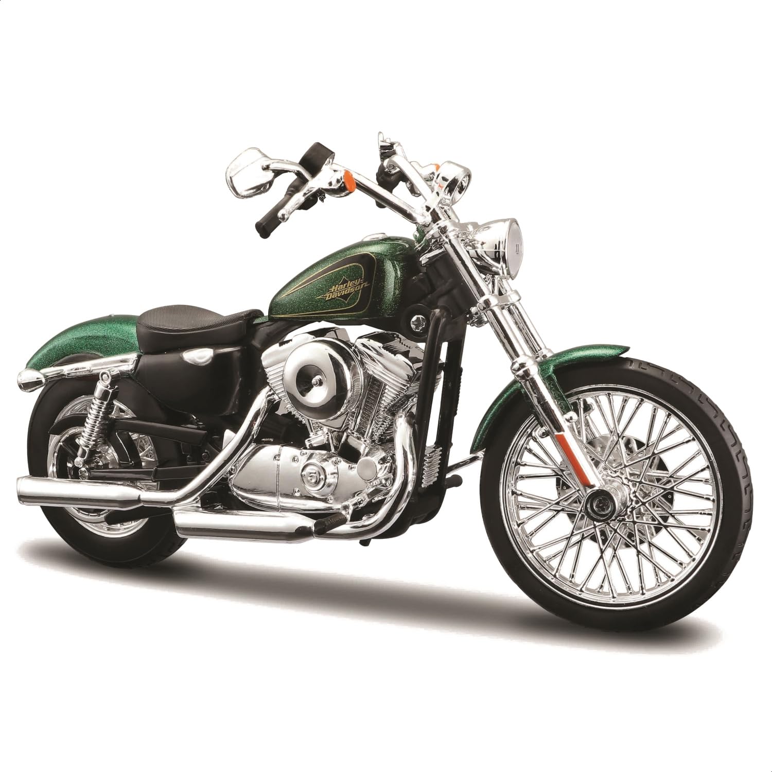 

Maisto 1/12 Scale Harley-Davidson 2012 XL 1200V Seventy Two Green / Diecast Model Car, Motorcycle, Fully Assembled, 32335