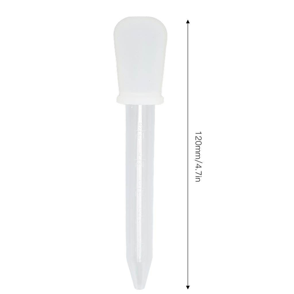 2pcs Liquid Dropper 5ml Capacity Safe Reliable Light Weight Compact Portable Pipettes for Scientific ExperimentsWhite