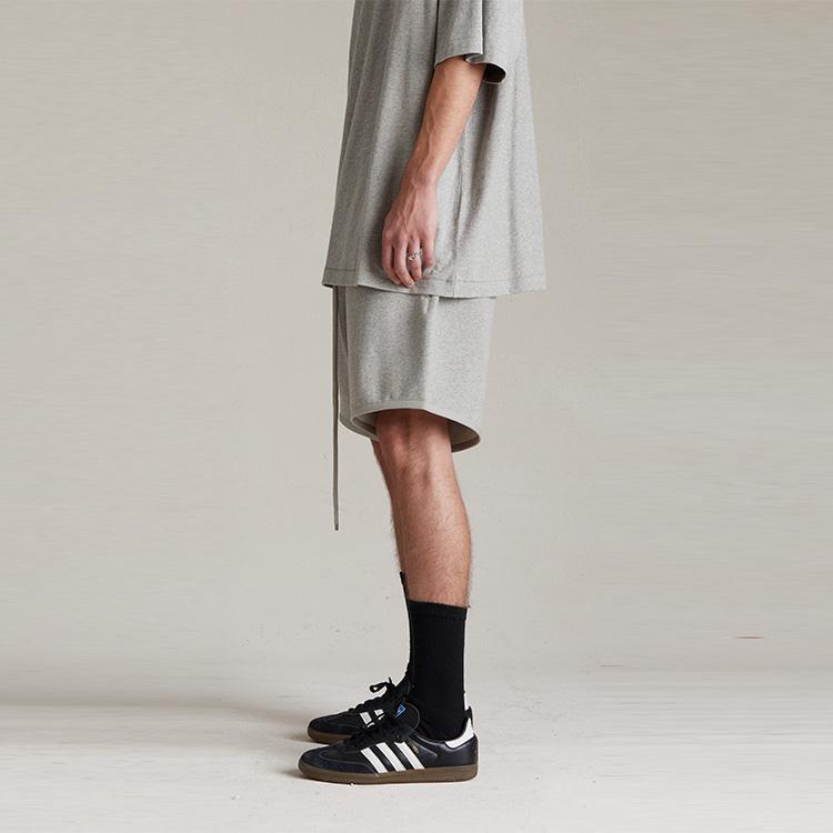 Fear of God Essentials Sweatshort Dark Heather Oatmeal Men Bottoms Grey 160SP242003F