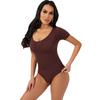 Butt-Lifting Bodysuit Waist-Cinching Tummy-Control Seamless Short-Sleeve Thong-Style Shaping Bodysuit Body-Shaping Underwear
