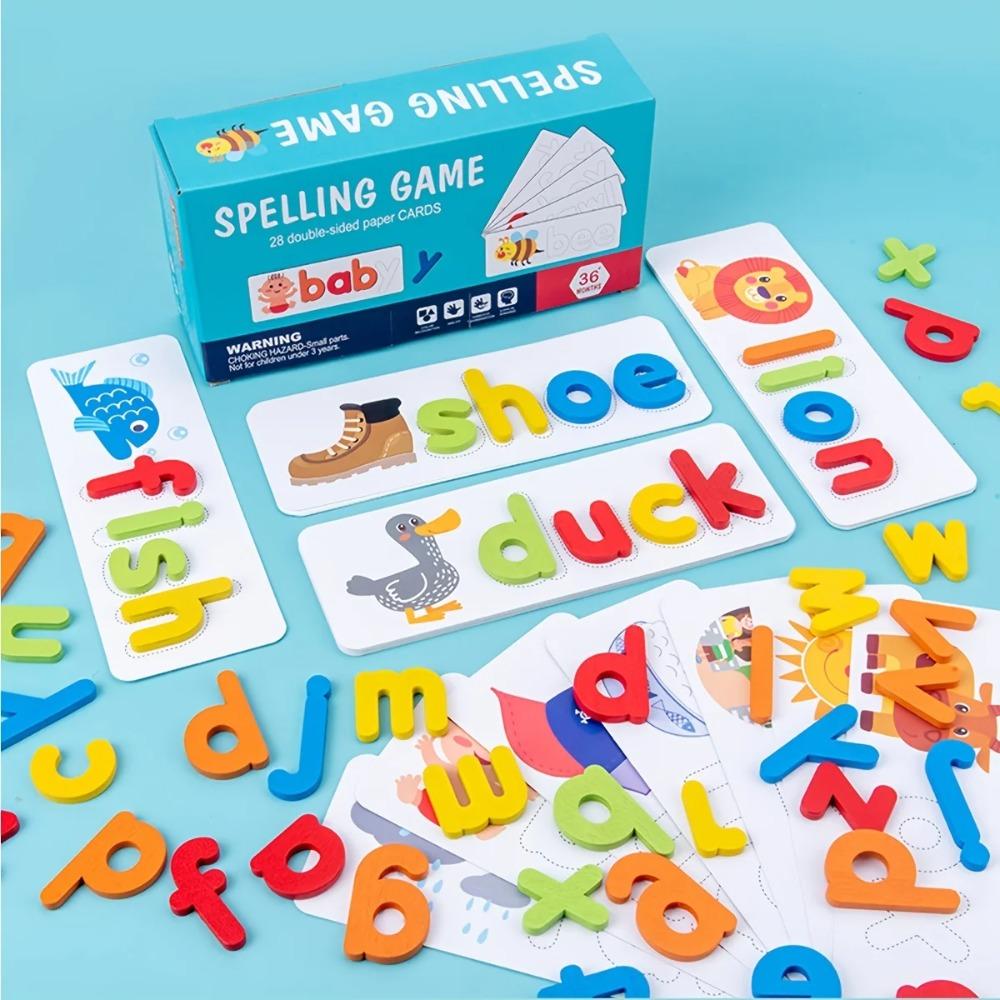 Montessori Alphabet Rechtschreibung Wort Holz Mathe Spielzeug Kinder Pädagogisch Lehren Englische Alphabetkarten Puzzle Spiel Lernspielzeug