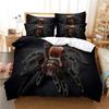 Tarantula Print Bedding 3D Print Black Brown Spider Comforter Cover Set Insect Theme White Duvet Cover Bedroom Decor Kids Adults