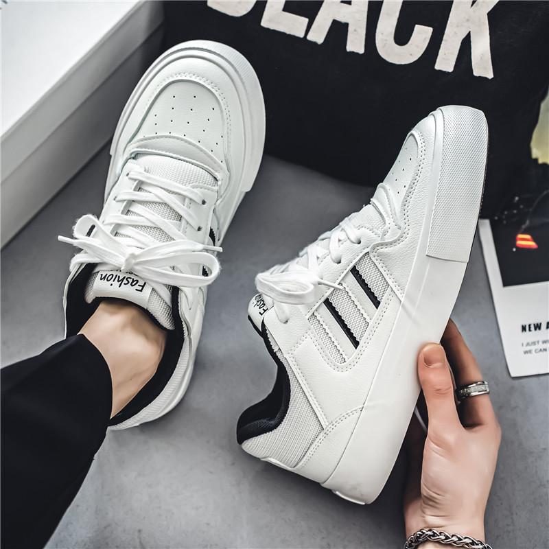 

Мужские классические модные четырехсезонные дышащие туфли для скейтбординга с низким верхом, трендовые мужские трендовые удобные кроссовки для спортзала на мягкой подошве 39 белый/чёрный