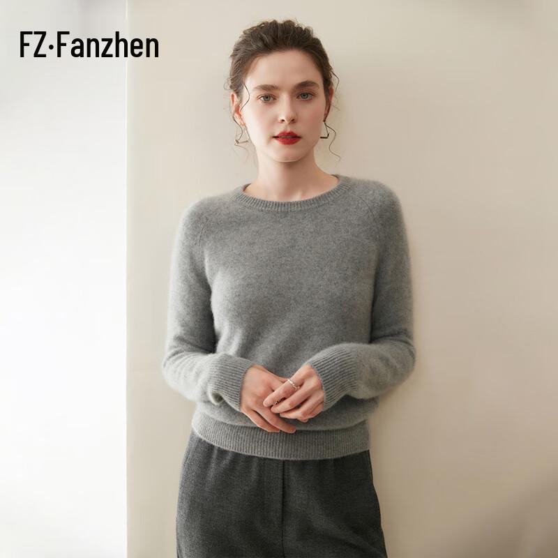 Women's 100% Cashmere Round Neck Pullover Sweater