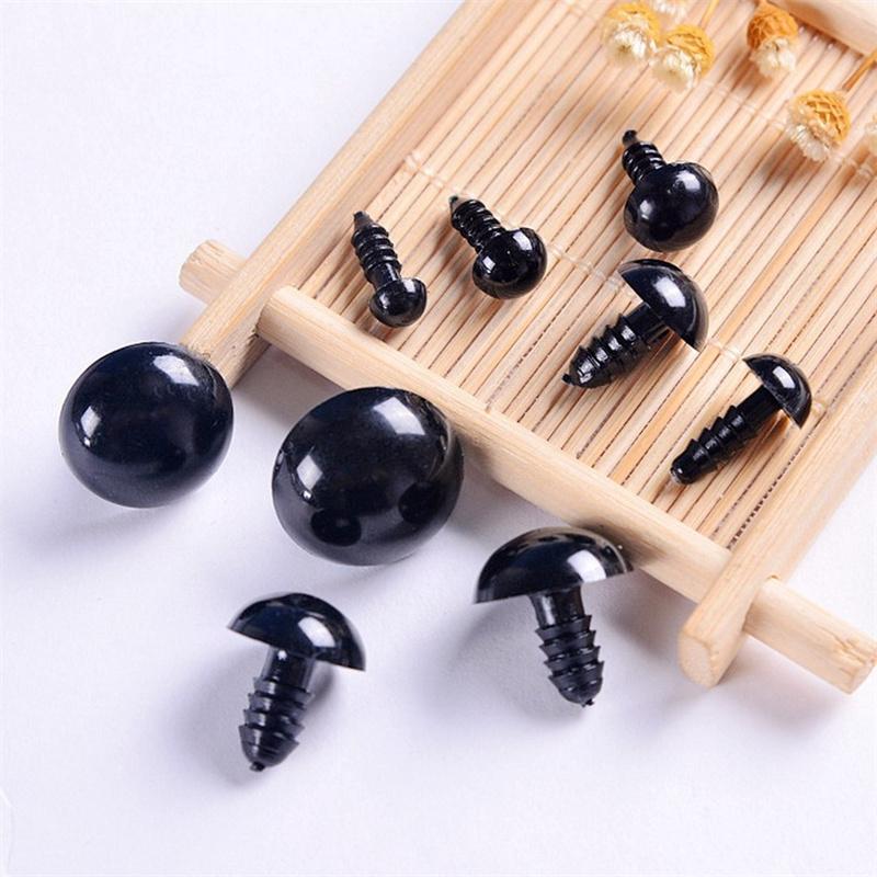 100Pcs 6-12Mm Plastic Black Safety Eyes For Tedy Bear Doll Animal Puppet Craft