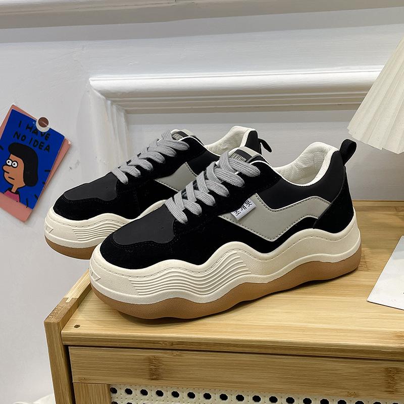 

Wave bottom bread shoes platform original shoes women s 2025 new autumn and winter women s shoes versatile soft sole casual board shoes tide 37