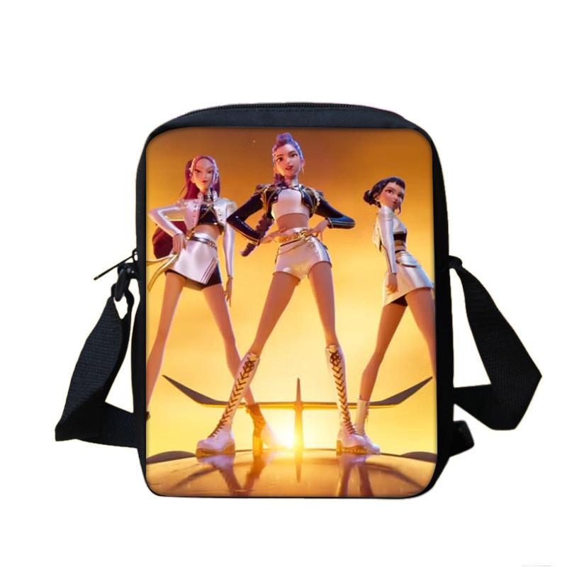 Borsa a tracolla Kpop Demon Hunters con design stampato per studenti delle scuole medie