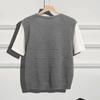 Women's Ice Silk Color Block Short Sleeve Knit T-shirt