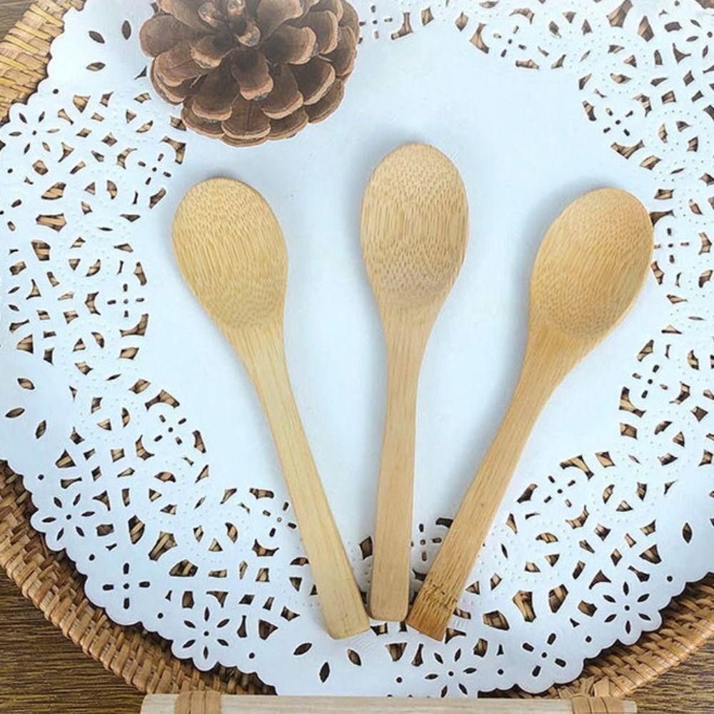 Natural Materials Honey Spoon Anti-drop Teaspoon Kitchen Utensil Bamboo Spoon  Ice Cream
