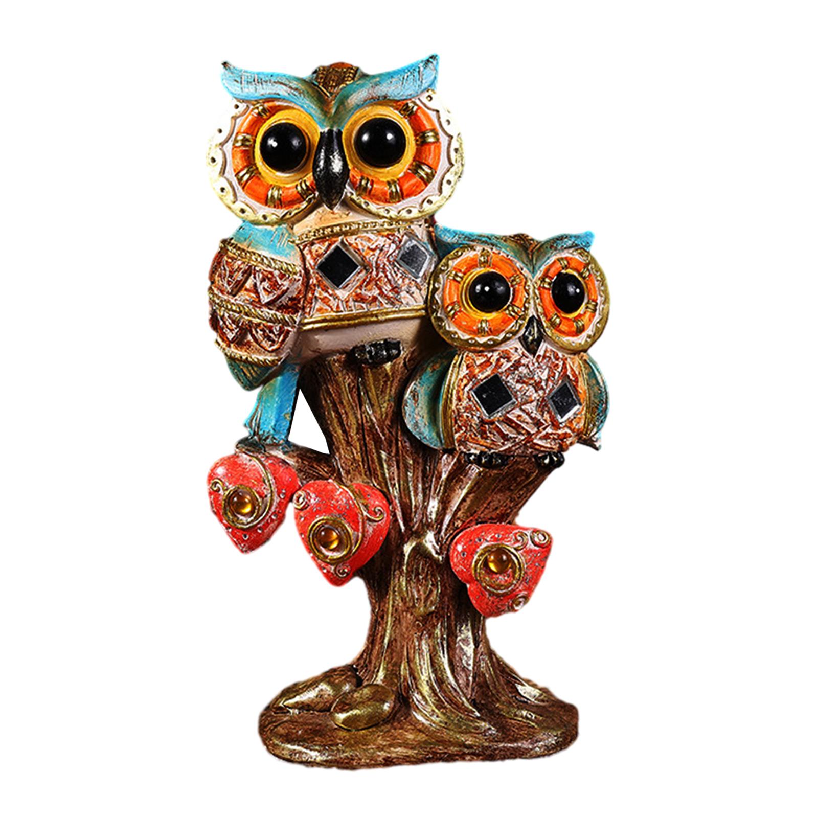 

Фигурка совы, креативная коллекция животных, настольное украшение, скульптуры совы из смолы для полки, спальни, офиса, стола, декор оранжевый