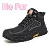 Fashion Antiskid Men Walking Boots Plush Snow Hiking Shoes Genuine Leather Ankle Boots Leisure Walk Sneakers Soft  Man Motorcycle Boots