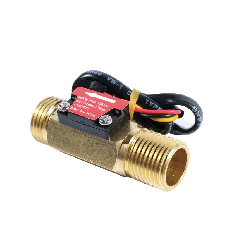 Brass Water Flow Sensor Hall Effect Flow Meter Liquid Flow Rate Sensor Brass Flow Switch Digital Monitoring Detector