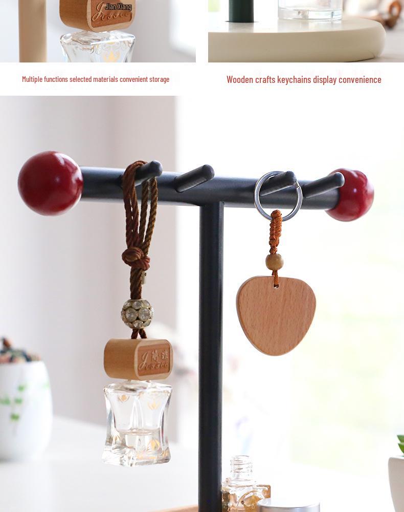 Solid Wood Jewelry and Key Holder Tray for Desktop Cosmetics and Sundries