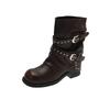 Women'S Shoes New Early Autumn Retro Metal Adjustable Height Increase Soft Dough Old Style Short Tube Western Knight Boots Women