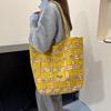 New Autumn Winter Fluffy Tote Crossbody Bag Fashi Plaid Textured Casual Shoulder Bag Large Capacity Casual Simple Storage Bag