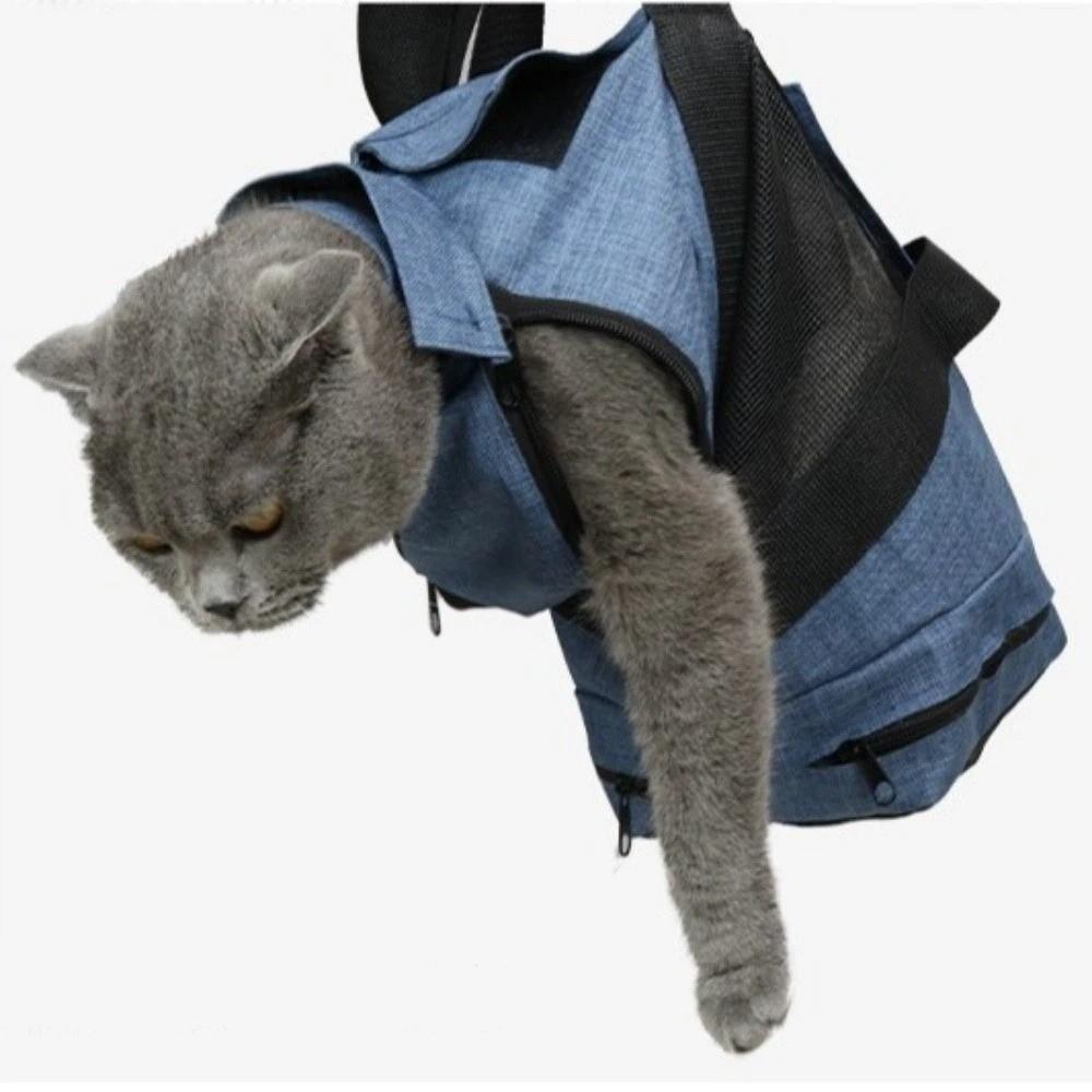 Breathable Mesh Cat Bath Fixing Bag Folding Comfortable Cat Grooming Bag Anti-scratch Soft Pet Carrier Sling Bag