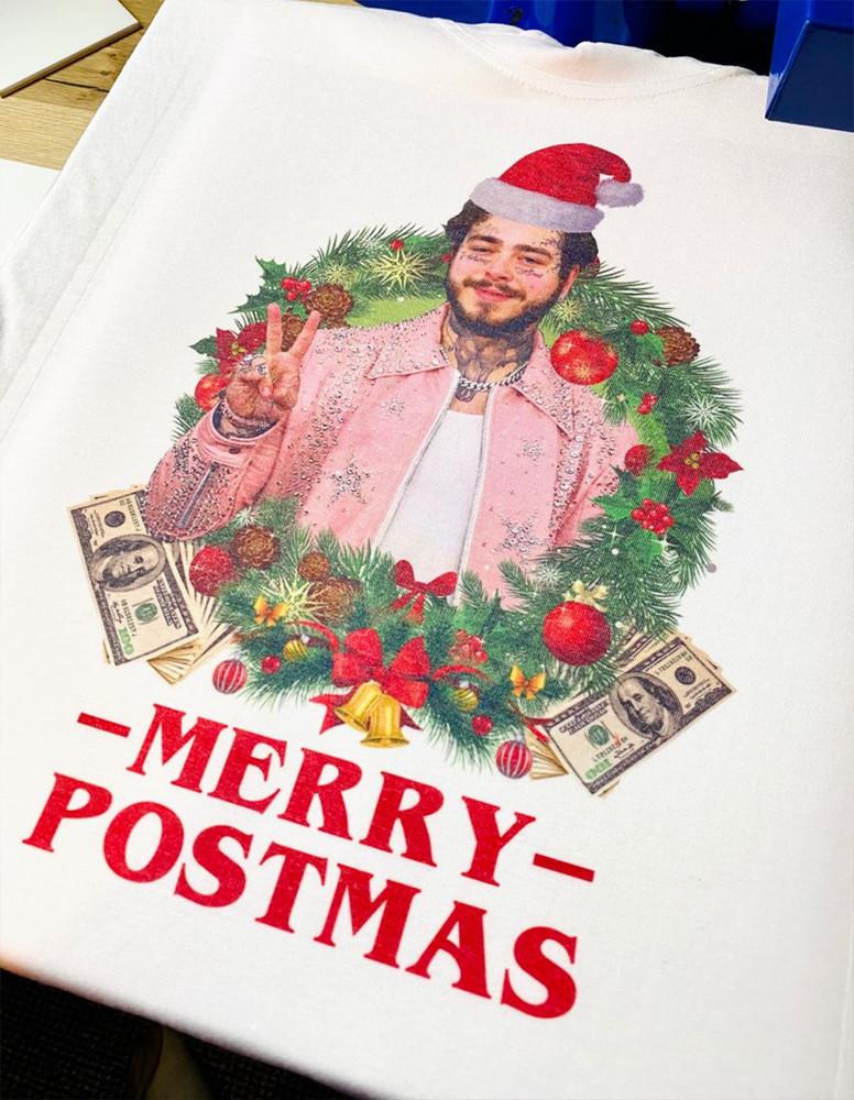 Merry  Post Malone Xmas in 2024 Christmas S-5XL CG1081 Unisex T-Shirt L