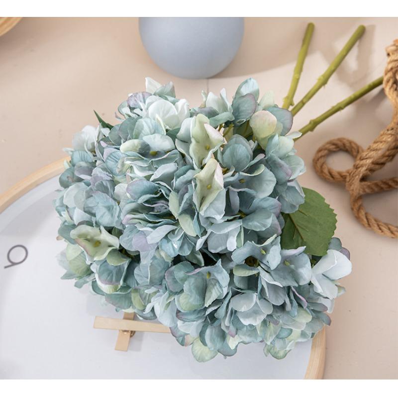 1pc Hydrangea Artificial Flower 37cm , Lifelike Silk Flowers DIY Wedding Bouquet Fake Flower for Table Centerpieces Home Decoration