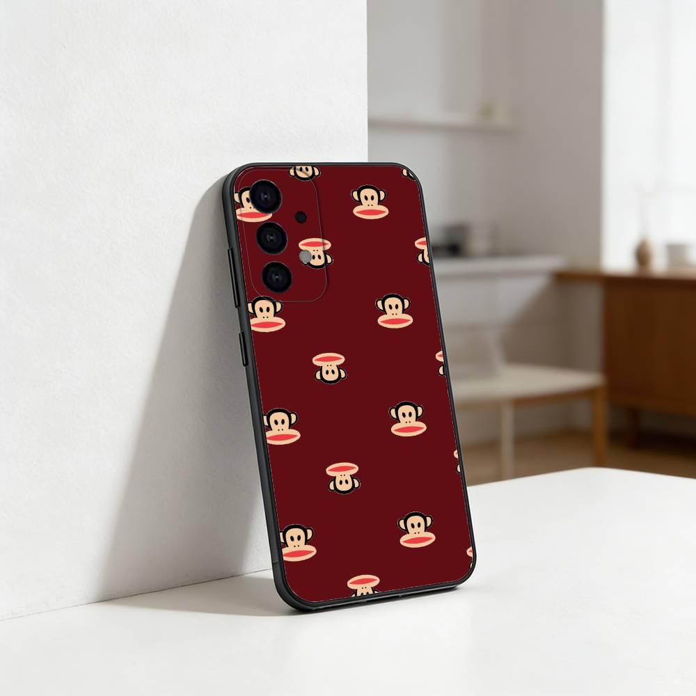 Cute Fun American Brand P-Paul Frank Phone Case For Samsung S25,S24,S21,S22,S23,S30,Ultra,S20,Plus,Fe,Lite Black Shell