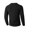 Casual Sports Fashion Long-sleeved Slim Top Autumn and Winter Men's V-neck T-shirt Solid Color