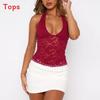Y2k Sexy Lace Cami Top With High Elasticity For Streetwear Women