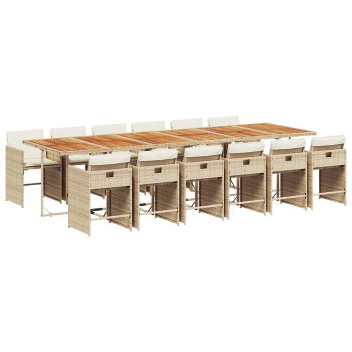 VidaXL Ensemble à manger de jardin et coussins 13 pcs beige 3277899
