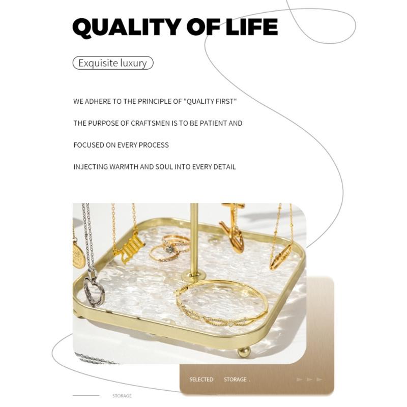 Rotating Jewelry Display Stand Detachable Acrylic Metal Organizers for Necklaces Bracelets Earrings 360 Degree Showcase
