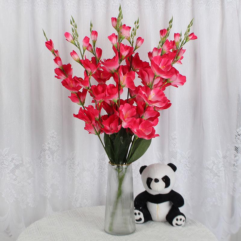 Decorative Silk Gladiolus and Orchid Floral Art for Living Room or Dining Table