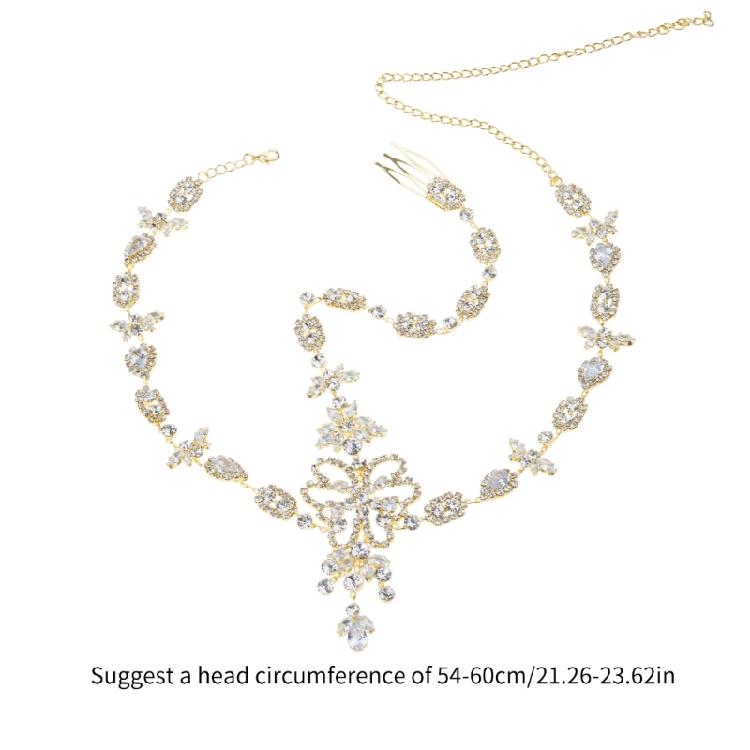 Unique Forehead Chain with Rhinestones Butterfly Designs Prom Hair Accessories Festival Hairpiece Hair Decoration